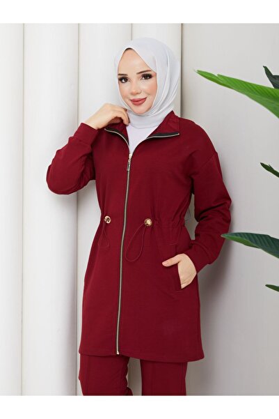 moda4b Γυναικείο Σετ Φόρμας 2 Τεμαχίων, Βαμβακερό με δύο κλωστές, με φερμουάρ...