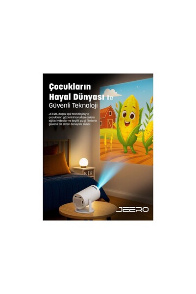 jeero HY300PRO Multimedia Ultra Hd 1080p Android 13 Projeksiyon Cihazı (Türkçe Menü) H713 Chipset