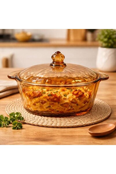 Generic 2.2 Liter Glass Cooking Pot with Lid