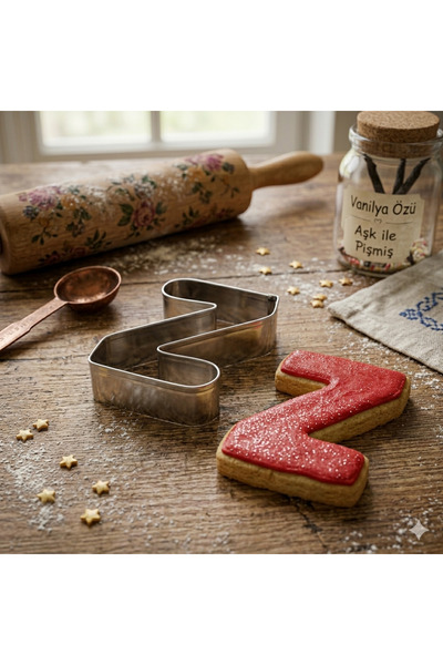 Z harfi metal kurabiye kalıbı 1 adet