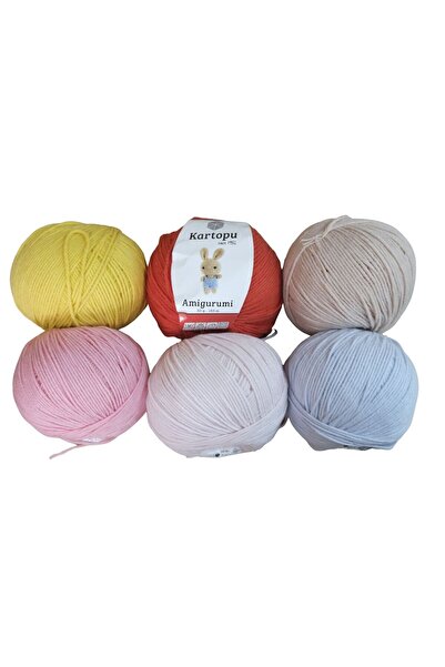Kartopu AMİGURUMİ PUNCH 6'LI ÖRGÜ İP SETİ KARIŞIK PAKET