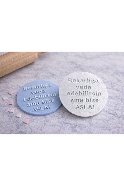 StudioAslanDesign Yazılı Şeker Hamuru Kalıbı 7 cm – Kurabiye, Pasta ve Fondan...