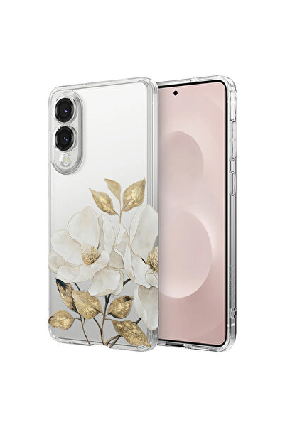 bestcase Αντικραδασμική Θήκη για Samsung Galaxy S25 Edge, Φλοράλ - Χρυσή Καμέ...