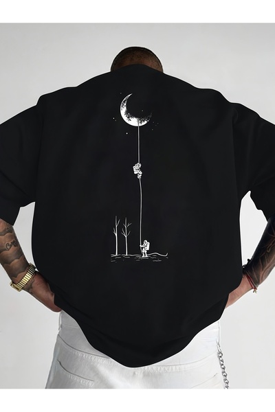 yiou trendy clothing تيشيرت رجالي بأكمام قصيرة، مصنوع من القطن الخالص، مع نقو...