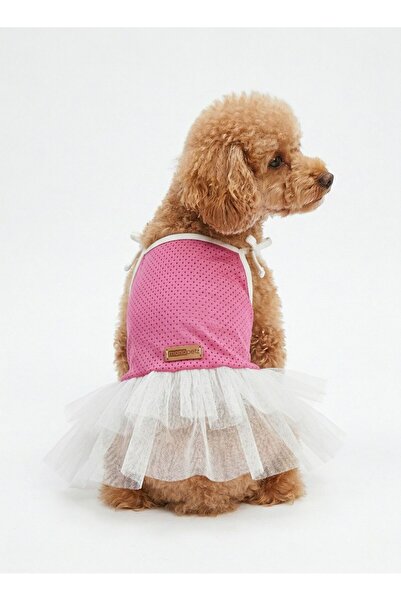 MPZ Pets Cat and Dog Outfit & Dress - Pink Mesh Plain Tulle Dress