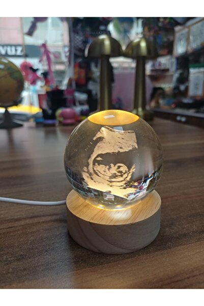 BlcBoutique Ultrason Bebek Hatırası LED Küre Lamba | USB Ahşap Gece Lambası