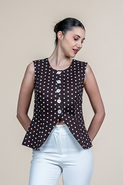 MissVina Γιλέκο - Πολύχρωμο - Στενή γραμμή