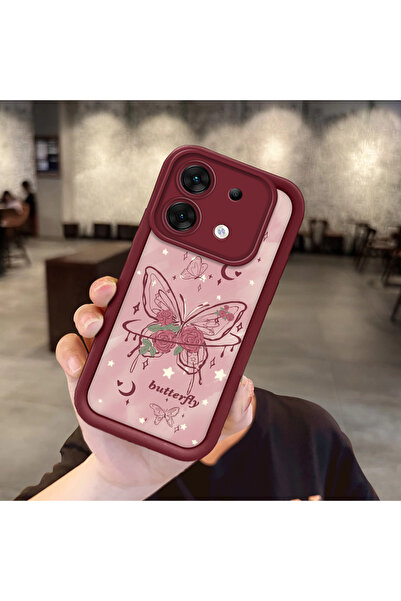 ucuc infinix Zero 30 5G Uyumlu Darbeye Dayanıklı Kamera Korumalı Bordo Siliko...