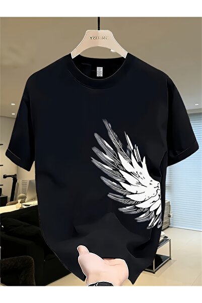 yiou trendy clothing Men's heavyweight solid color printed short-sleeved T-sh...