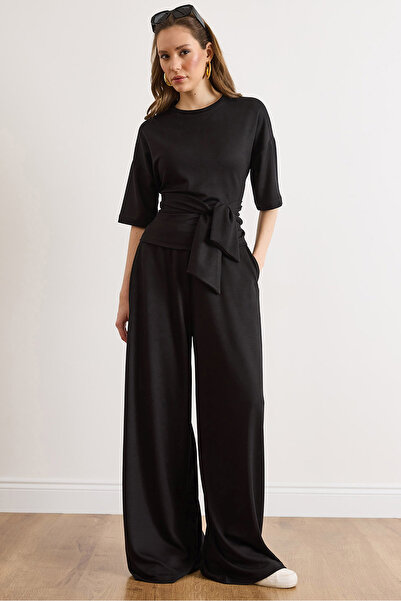 Olalook Γυναικείο Μαύρο Σετ με Μπλούζα και Ζώνη TKM-19000489