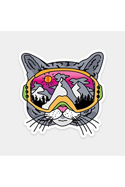 The Sticker Story. Skier Cat Sticker