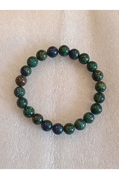 Butik Tülin Women's Authentic Natural Stone Agate Khaki Beaded Elastic Bracel...