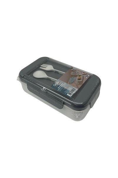 Lemmoni Qlux Taşınabilir Lunch Box 2 Bölmeli Beslenme Kabı Çatal Kaşıklı 1100ml