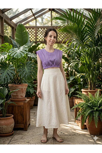 Liliang collection Lila crop bluz