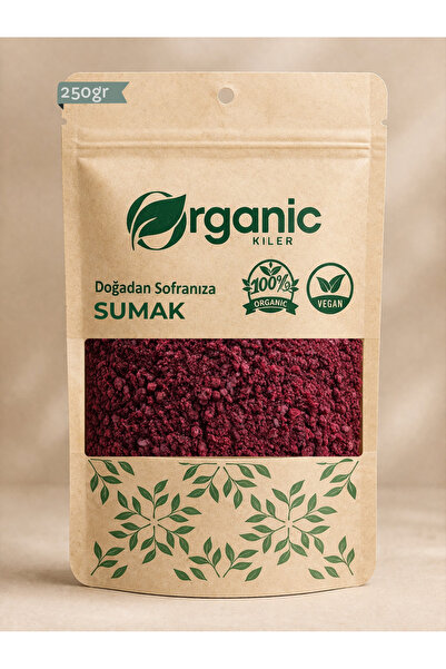 Organic Kiler Doğal Sumak 250 gr - Katkısız Taze Öğütülmüş Ekşi Sumak