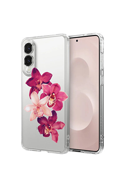 bestcase Αντικραδασμική Θήκη για Samsung Galaxy S25 Edge, Φλοράλ - Κόκκινη Ορ...