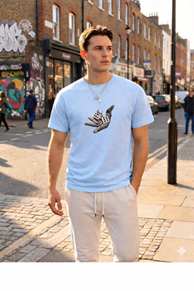 ZİYMO Zar Atan El Printed Men's Oversize T-Shirt
