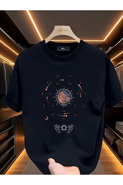 yiou trendy clothing قميص رجالي قصير الأكمام من القطن الخالص، أبيض، مطبوع بنم...