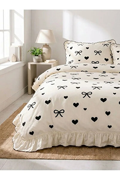 MOON SECRET طقم غطاء لحاف مزدوج 100% قطن 200 × 220 سم بدون ملاءات