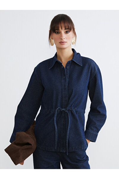 LC Waikiki Cămașa de damă din denim încrețită