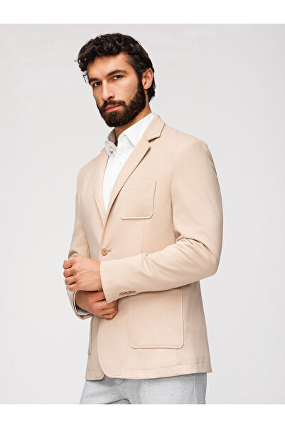 OMBRE Herren Blazer Strickjacke elegant M165 Beige