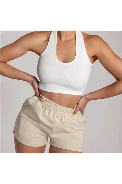 BEBE PLUS Μπεζ γυναικεία σορτς