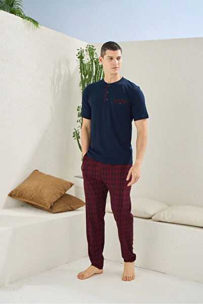 Kocabey USLUCAN ALIŞVERİŞ 2118 Costum de pijama cu guler midi