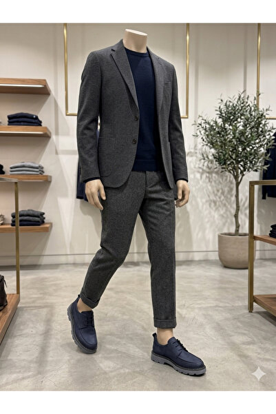 PUNTO 406061 Dark Blue Men's Nubuck Shoes