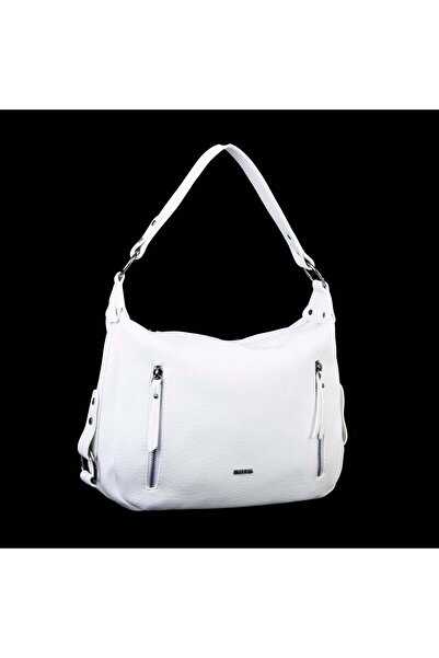 Nas Bag Çok Gözlü Kadın Omuz ve Çapraz Çanta (33x25 cm ) Beyaz Victoria
