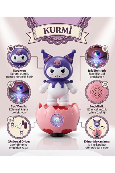 Tıfıl Toys Kurmi Işıklı Müzikli 360 Derece Dönebilen Engelden Kaçan Sensörlü ...