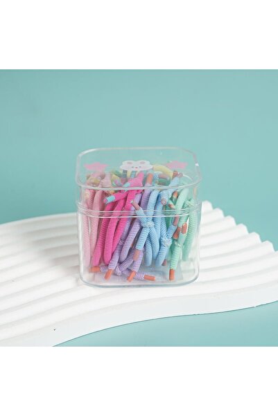 Midi Colorful Elastic Hair Ties with Transparent Storage Box