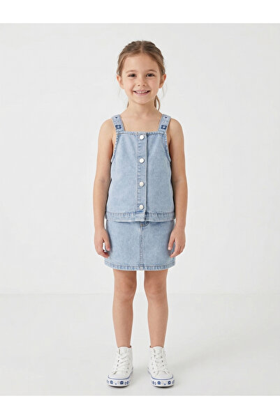Cortigiani Girls Denim Blouse Sleeveless
