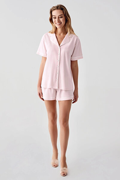 Freshness USLUCAN ALIŞVERİŞ 324 Kadın 4'Lü Sabahlıklı Şorlu Pijama Takımı