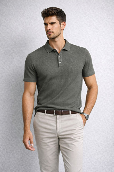 Polo State Ανδρικό μπλουζάκι με κανονική εφαρμογή, υφή βάφλας, λαιμόκοψη πόλο...