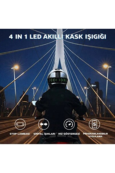 pukotech Akıllı Bluetooth Motorsiklet Kask LED Paneli - Uygulama Kontrollü Sinyal ve Stop Lambası