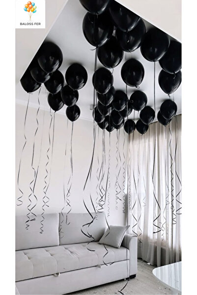 baloss fer Set of 15 Black Balloons – Stylish Party Decoration for Birthday a...