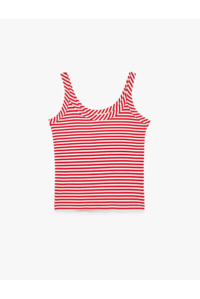 Koton Slim Fit U-Neck Strappy Striped Undershirt