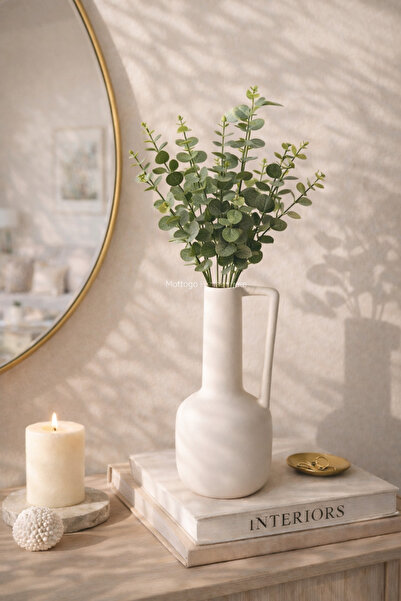 Mottogo Κεραμικό βάζο με κλαδιά ευκαλύπτου, διακοσμητικό σετ βάζων, μοντέρνα ...