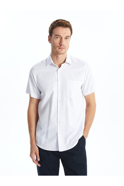 LC Waikiki Regular Fit Short Sleeve Patterned Dobby Men's Shirt