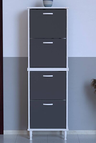 Modilayn Umay & Umay Ayakkabılık (52 cm) Ayaklı 4 Düşer Kapaklı 8 Raflı (5 Fa...