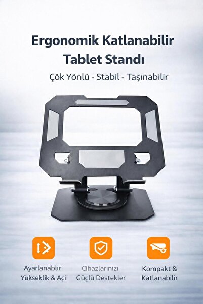 ROSE TEKNOLOJİ AYARLANABİLİR METAL TABLET TELEFON STANDI 360 DÖNEBİLEN KAYMAZ...