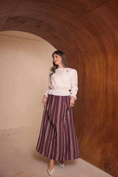 VOICTEC Σετ μπλούζας και φούστας από τένσελ υψηλής ποιότητας με λεπτομέρεια κ...