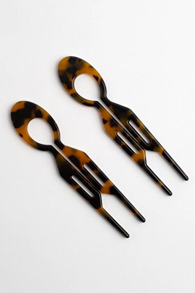 New Obsessions مشبك شعر كاميل على شكل ظهر السلحفاة سهل الاستخدام، قطعتين