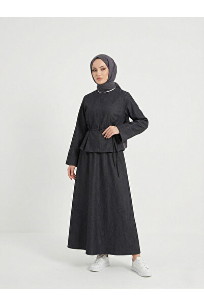 Foremia Back Zipper Detail Skirt Suit-Black