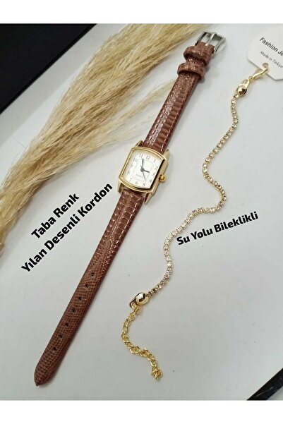 Brality تصميم كلاسيكي للموسم الجديد - ساعة يد نسائية بهيكل ذهبي - حزام بلون أ...