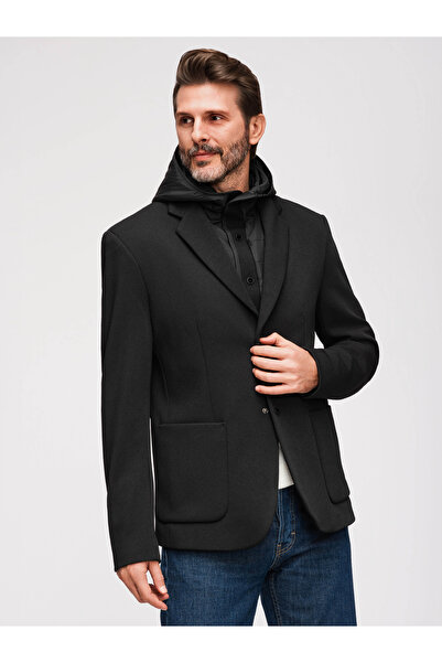 OMBRE Pánské Sako Pánská Bunda M167 Černá