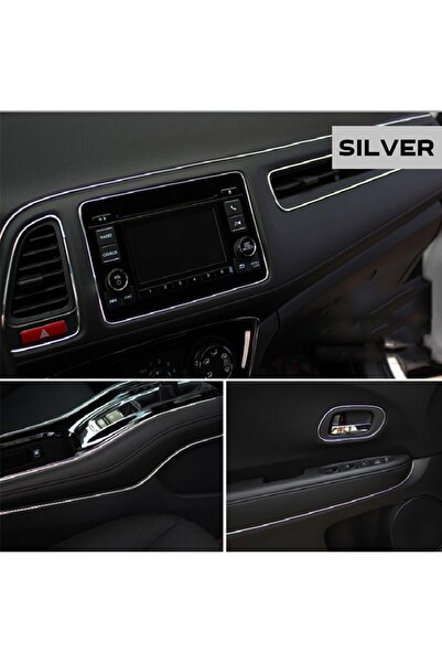 Avex Bandă decorativă interioară cromată TUNING, 5m, ARGINTIU