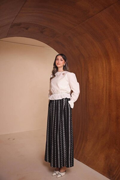 VOICTEC Σετ μπλούζας και φούστας από τένσελ υψηλής ποιότητας με λεπτομέρεια κ...