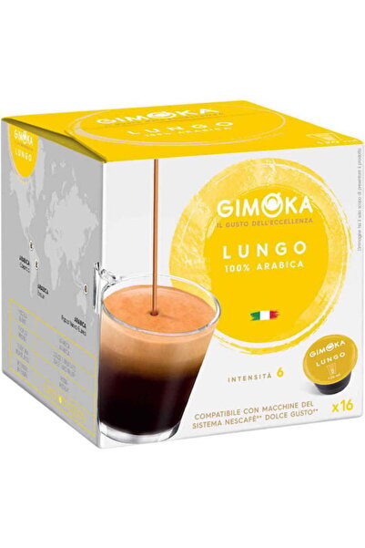 Gimoka Κάψουλες Espresso Lungo – 16 τεμάχια, Συμβατές με Dolce Gusto