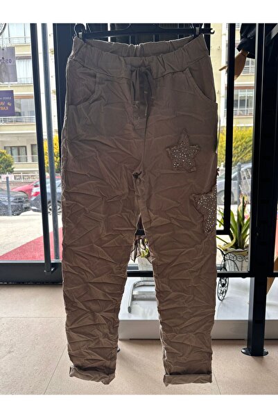 MADE İN ITALY Italian Star Detailed Beige Magic Pants